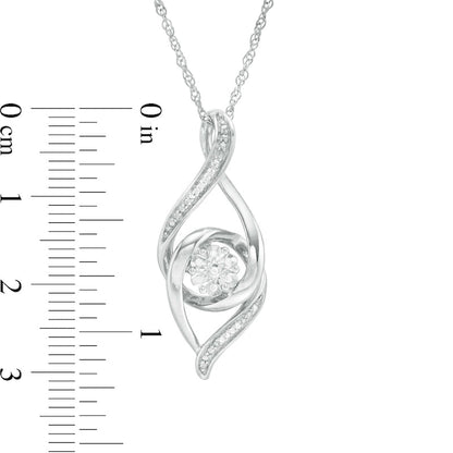 0.05 CT. T.W. Natural Diamond Flame Pendant in Sterling Silver