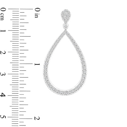 1.5 CT. T.W. Diamond Teardrop Outline Earrings in 10K White Gold