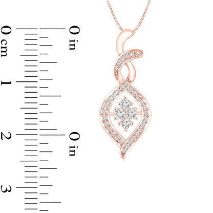 0.38 CT. T.W. Composite Natural Diamond Cascading Flame Pendant in 10K Rose Gold