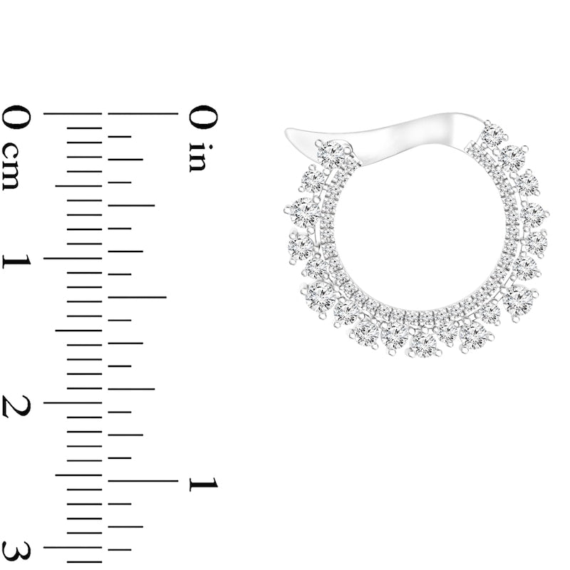 1.25 CT. T.W. Diamond Hoop Earrings in 10K White Gold