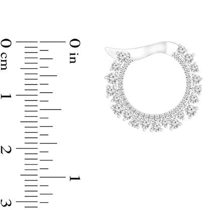 1.25 CT. T.W. Diamond Hoop Earrings in 10K White Gold