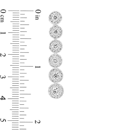 1.63 CT. T.W. Diamond Frame Drop Earrings in 14K White Gold