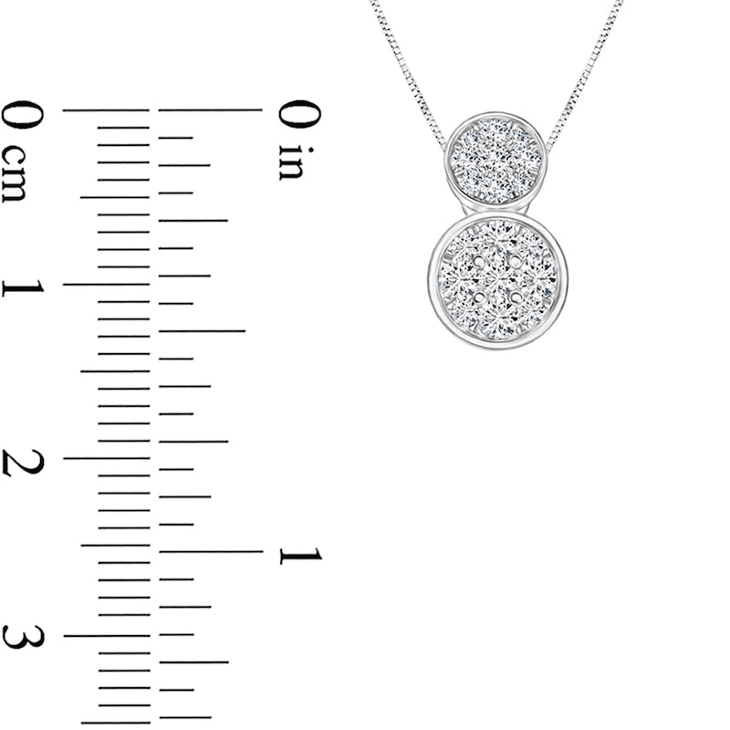 0.5 CT. T.W. Composite Natural Diamond Station Necklace in 10K White Gold