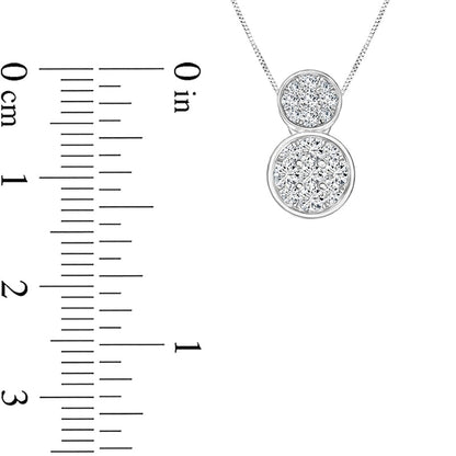 0.5 CT. T.W. Composite Natural Diamond Station Necklace in 10K White Gold