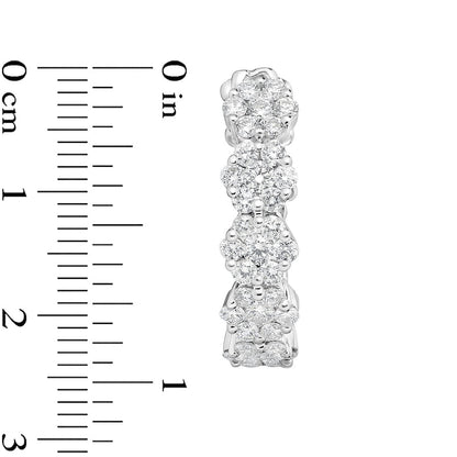 1.17 CT. T.W. Composite Diamond Hoop Earrings in 10K White Gold