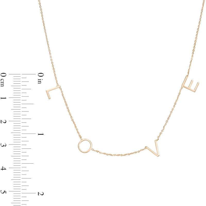 LOVE" Station Necklace in 14K Rose Gold"