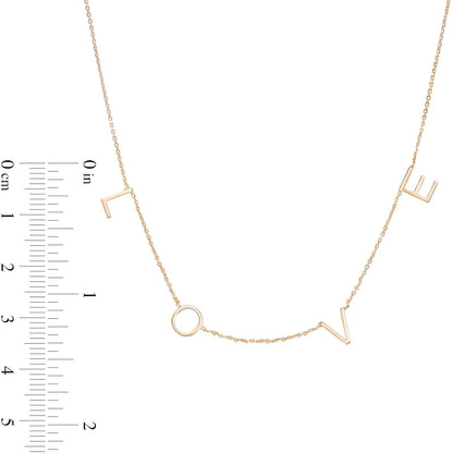 LOVE" Station Necklace in 14K Rose Gold"