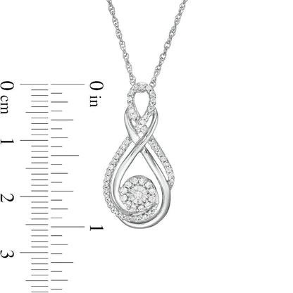 0.25 CT. T.W. Natural Diamond Curlicue Infinity Pendant in Sterling Silver