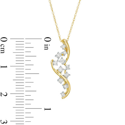 0.2 CT. T.W. Natural Diamond Bypass Scatter Pendant in 10K Yellow Gold