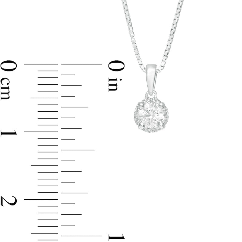 0.25 CT. T.W. Natural Diamond Frame Pendant in 10K White Gold