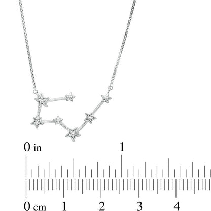 Natural Diamond Accent Taurus Constellation Necklace in Sterling Silver