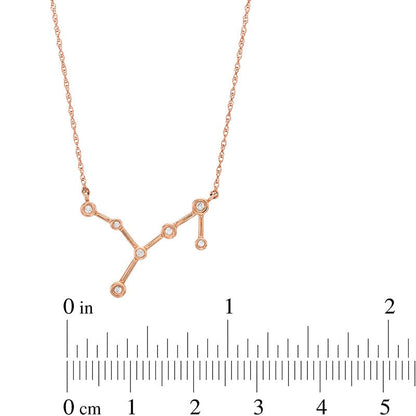 0.05 CT. T.W. Natural Diamond Virgo Constellation Bezel-Set Necklace in 10K Rose Gold