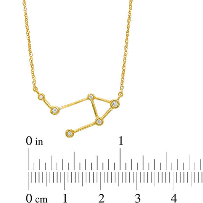 0.05 CT. T.W. Natural Diamond Libra Constellation Bezel-Set Necklace in 10K Yellow Gold