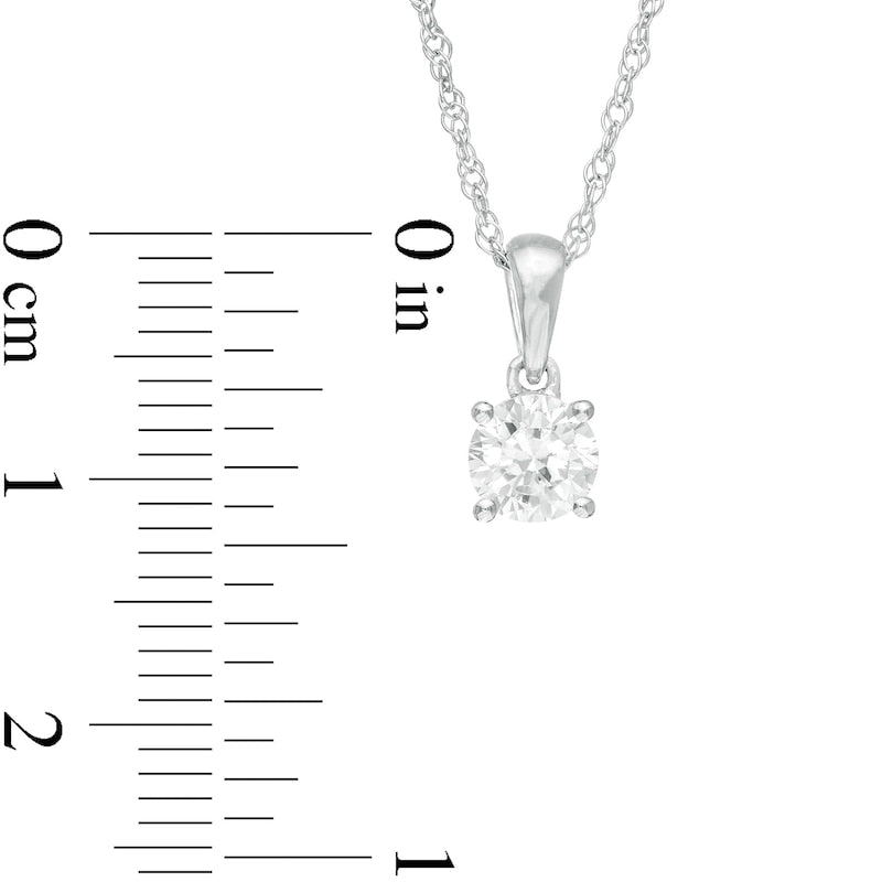 0.5 CT. Natural Clarity Enhanced Solitaire Pendant in 10K White Gold