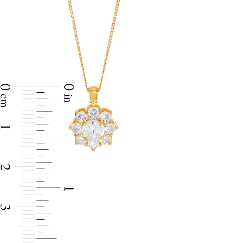 1.5 CT. T.W. Certified Natural Diamond Scallop Frame Flower Pendant in 14K Gold (I/I2)