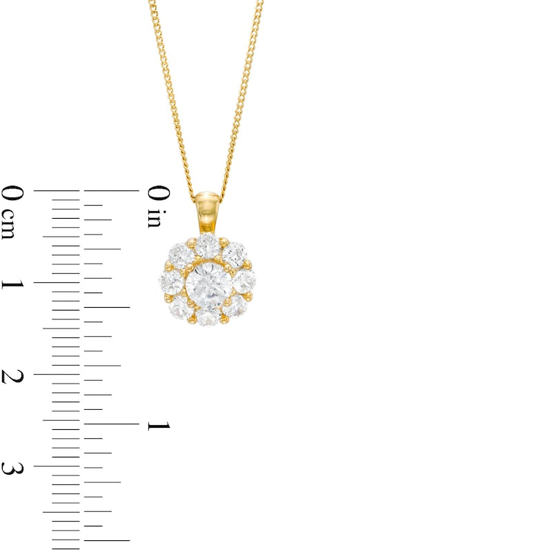 1.2 CT. T.W. Certified Natural Diamond Scallop Frame Flower Pendant in 14K Gold (I/I2)