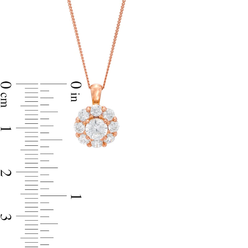 1.2 CT. T.W. Certified Natural Diamond Scallop Frame Flower Pendant in 14K Rose Gold (I/I2)