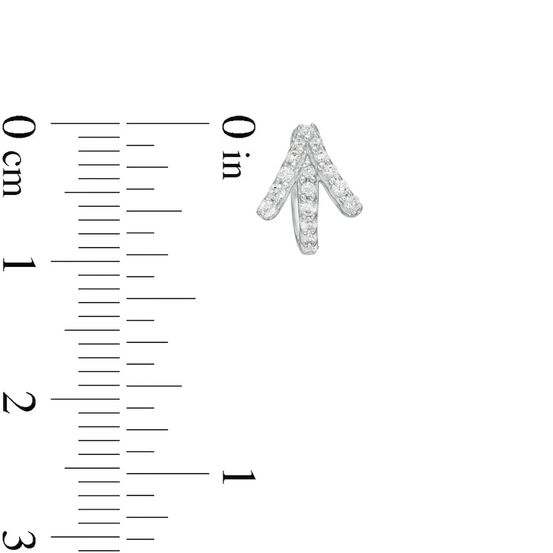 0.2 CT. T.W. Diamond Arrow Hoop Earrings in 10K White Gold