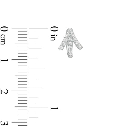 0.2 CT. T.W. Diamond Arrow Hoop Earrings in 10K White Gold