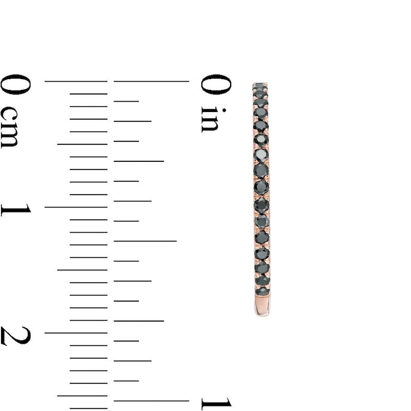 0.5 CT. T.W. Enhanced Black Diamond Inside-Out Hoop Earrings in 10K Rose Gold