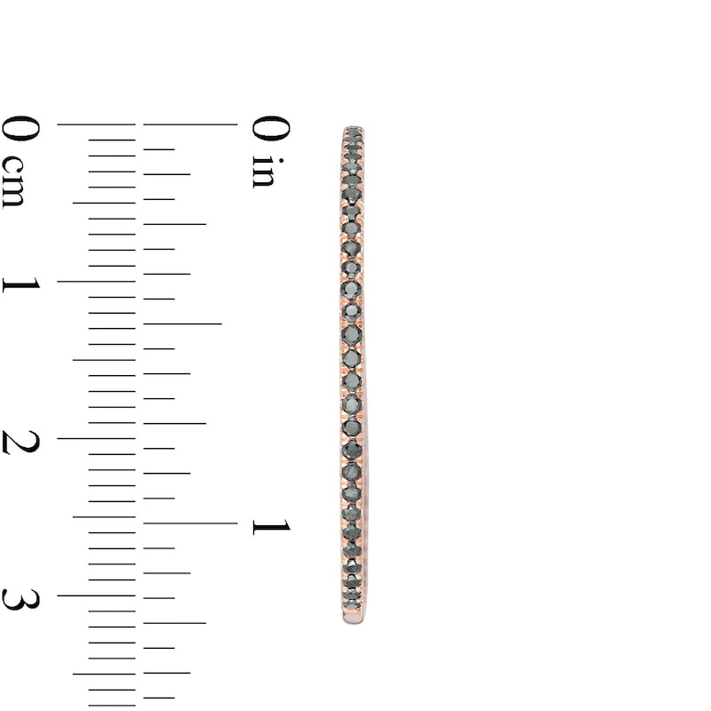1.2 CT. T.W. Enhanced Black Diamond Inside-Out Hoop Earrings in 10K Rose Gold