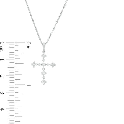 Natural Diamond Accent Cross Pendant in Sterling Silver