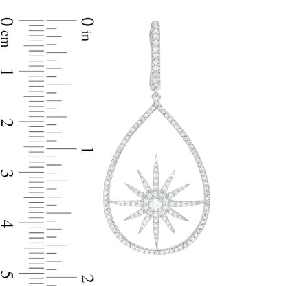 1 CT. T.W. Diamond Starburst Drop Earrings in 14K White Gold
