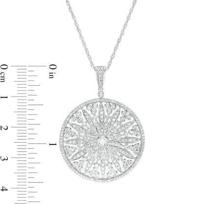 1 CT. T.W. Natural Diamond Medallion Pendant in 10K White Gold