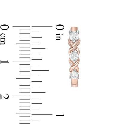 0.5 CT. T.W. Diamond XO" Hoop Earrings in 10K Rose Gold"