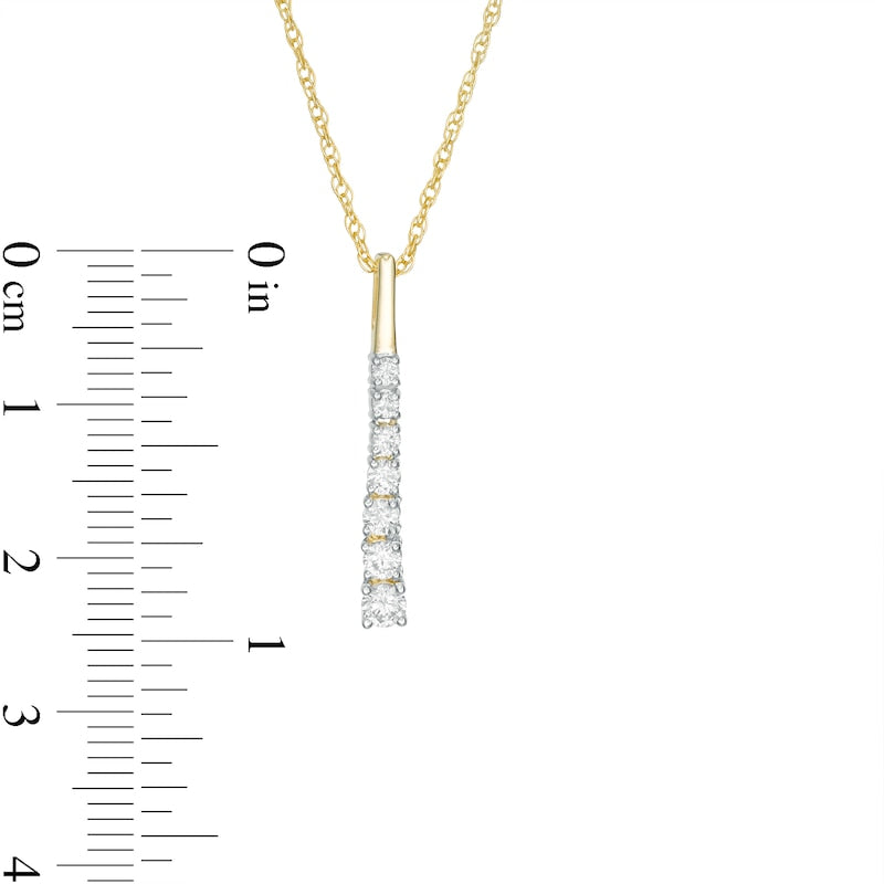 0.33 CT. T.W. Journey Natural Diamond Pendant in 10K Yellow Gold