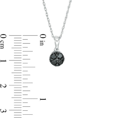 0.25 CT. T.W. Enhanced Black Composite Natural Diamond Circle Pendant in 10K White Gold