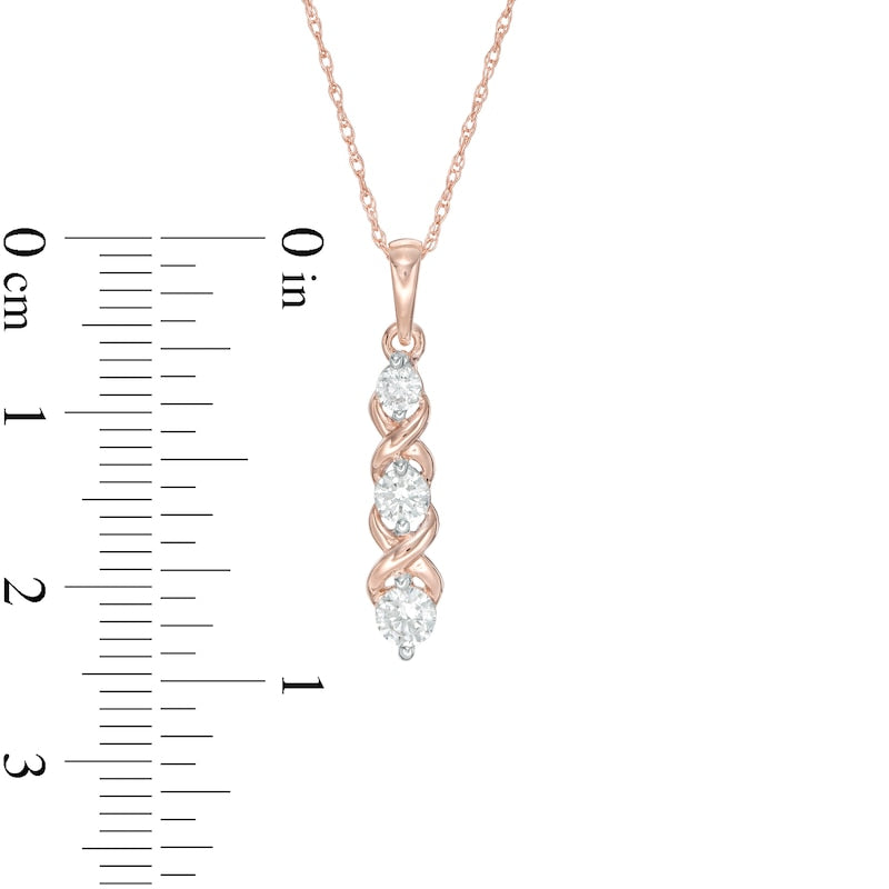 0.33 CT. T.W. Natural Diamond Infinity Pendant in 10K Rose Gold