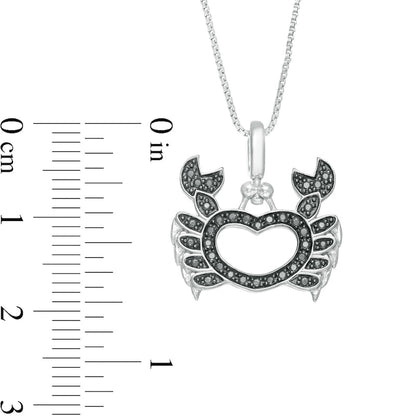 0.25 CT. T.W. Enhanced Black and White Natural Diamond Crab Pendant in Sterling Silver