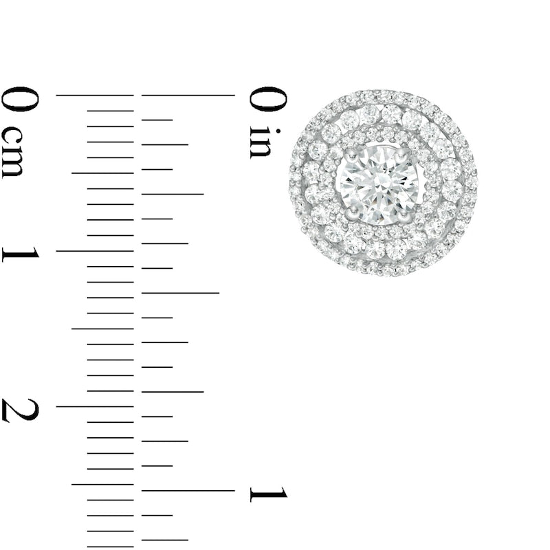 0.75 CT. T.W. Diamond Stud Earrings with Triple Frame Jackets in 14K White Gold