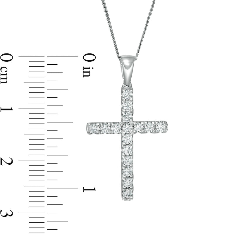 0.5 CT. T.W. Certified Lab-Created Diamond Cross Pendant in 14K White Gold (F/SI2)
