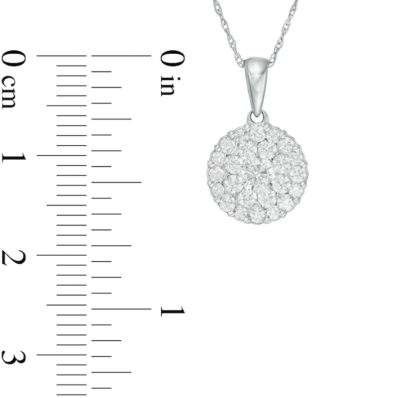 0.75 CT. T.W. Composite Natural Diamond Double Frame Pendant in 10K White Gold