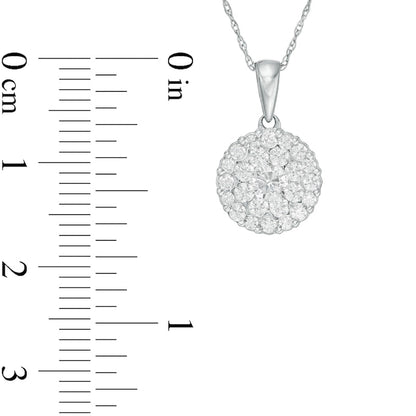 0.75 CT. T.W. Composite Natural Diamond Double Frame Pendant in 10K White Gold