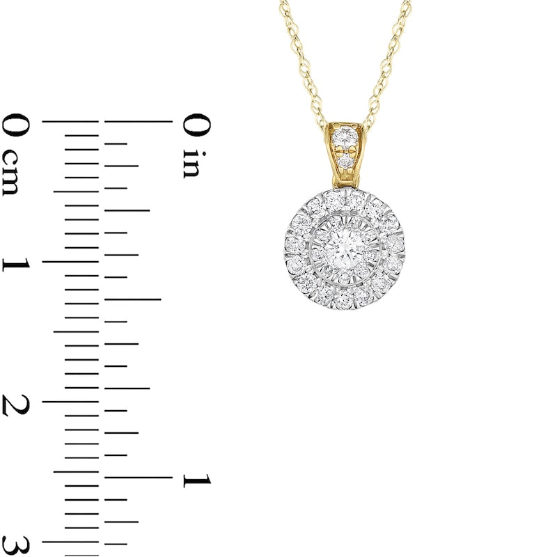 0.38 CT. T.W. Composite Natural Diamond Frame Pendant in 10K Two-Tone Gold