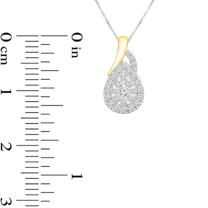 0.2 CT. T.W. Composite Natural Diamond Pear-Shaped Pendant in 10K Two-Tone Gold