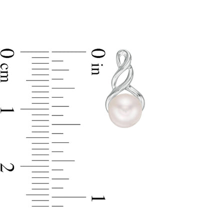 6.0mm Cultured Freshwater Pearl Cascading Drop Earrings in 10K White Gold