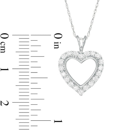 0.25 CT. T.W. Natural Diamond Heart Outline Pendant in 10K White Gold
