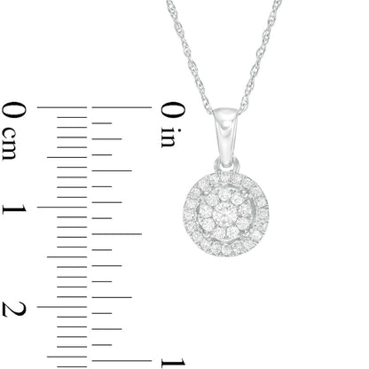 0.25 CT. T.W. Natural Diamond Double Frame Pendant in 10K White Gold