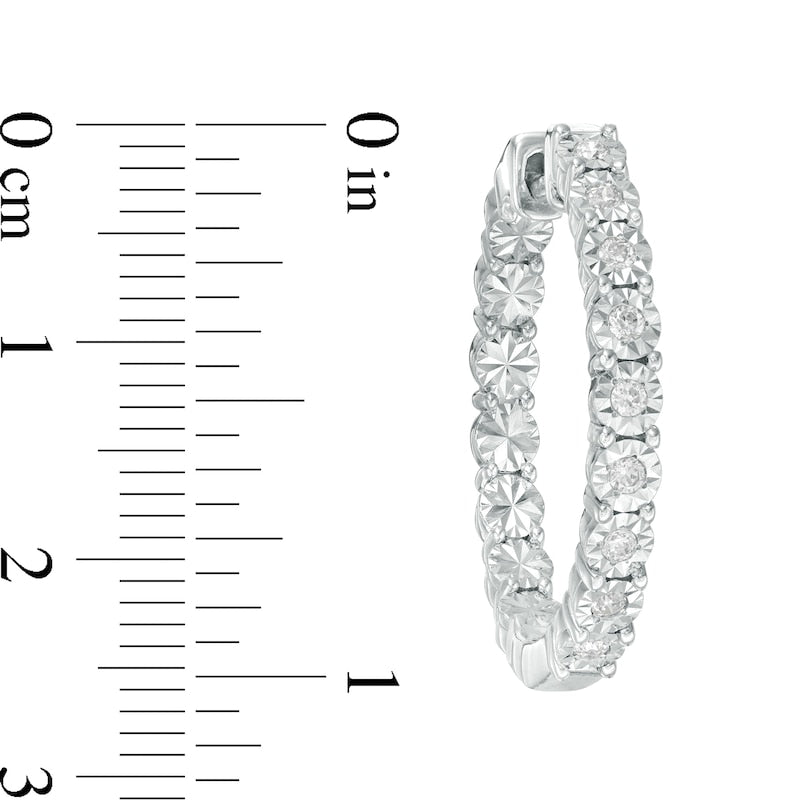 0.25 CT. T.W. Diamond Inside-Out Hoop Earrings in Sterling Silver