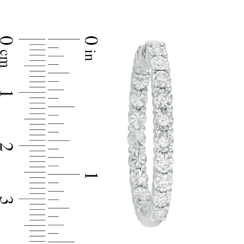 0.5 CT. T.W. Diamond Inside-Out Hoop Earrings in Sterling Silver