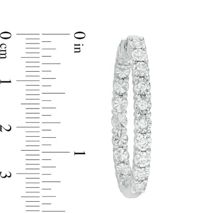 0.5 CT. T.W. Diamond Inside-Out Hoop Earrings in Sterling Silver