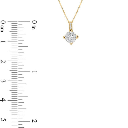 0.17 CT. T.W. Natural Diamond Frame Pendant in 10K Yellow Gold