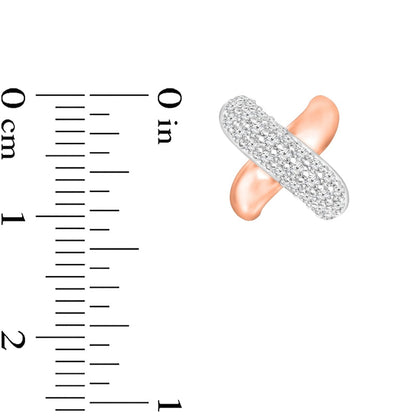 0.38 CT. T.W. Diamond X" Stud Earrings in 10K Rose Gold"