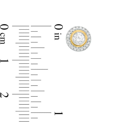 0.5 CT. T.W. Diamond Frame Stud Earrings in 10K Gold