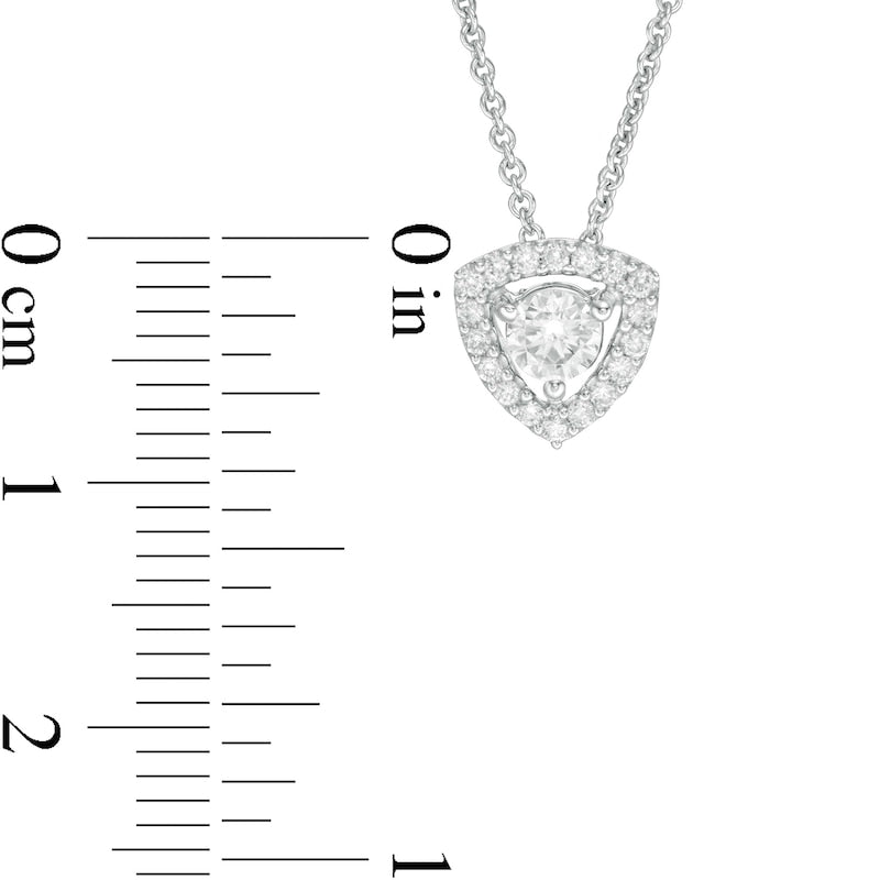 0.33 CT. T.W. Natural Diamond Trillion Frame Pendant in 10K White Gold