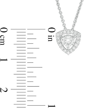 0.33 CT. T.W. Natural Diamond Trillion Frame Pendant in 10K White Gold